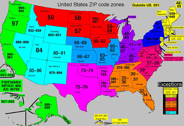 Mã Zip code Mỹ