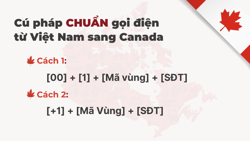 Hướng Dẫn Cú Pháp Gọi Điện Thoại Từ Việt Nam Sang Canada