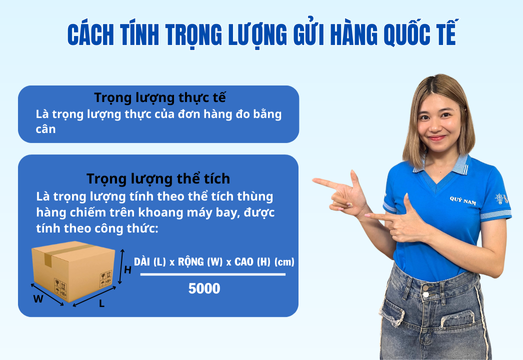 cách tính trọng lượng gửi hàng đi mỹ